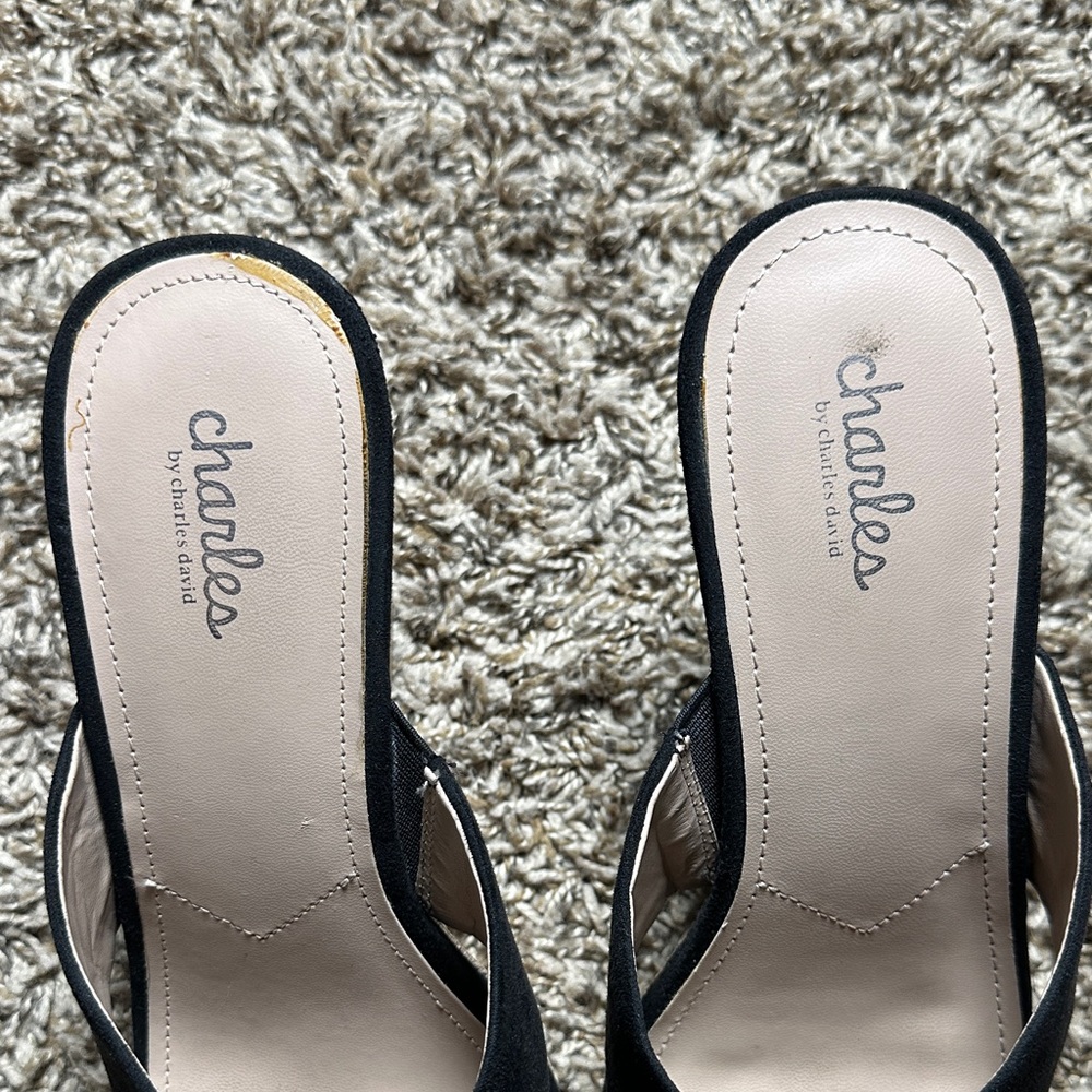 Charles By Charles David Black Crisscross Mules size 11 - Picture 3 of 6